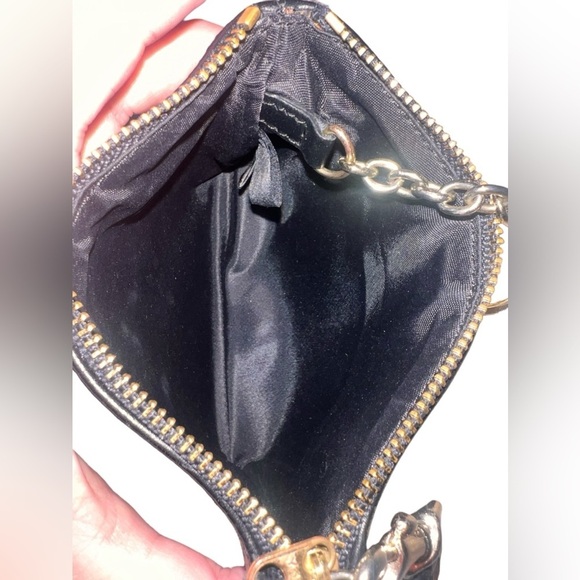 EUC Dooney & Bourke Vintage Black Leather Wristlet Wallet w/ Key Ring & Strap - Picture 6 of 11